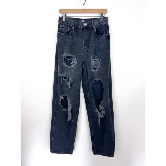BDG High-Rise Baggy Gray Distressed Jeans Size 29 - Picture 1 of 8